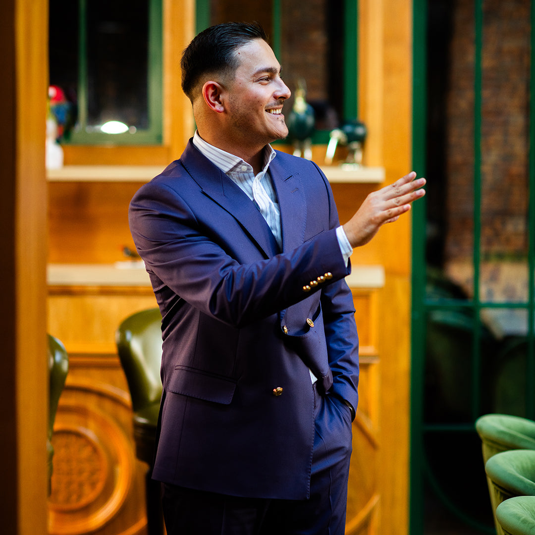 Costum Double-Breasted Mov Imperial – Margot Classic