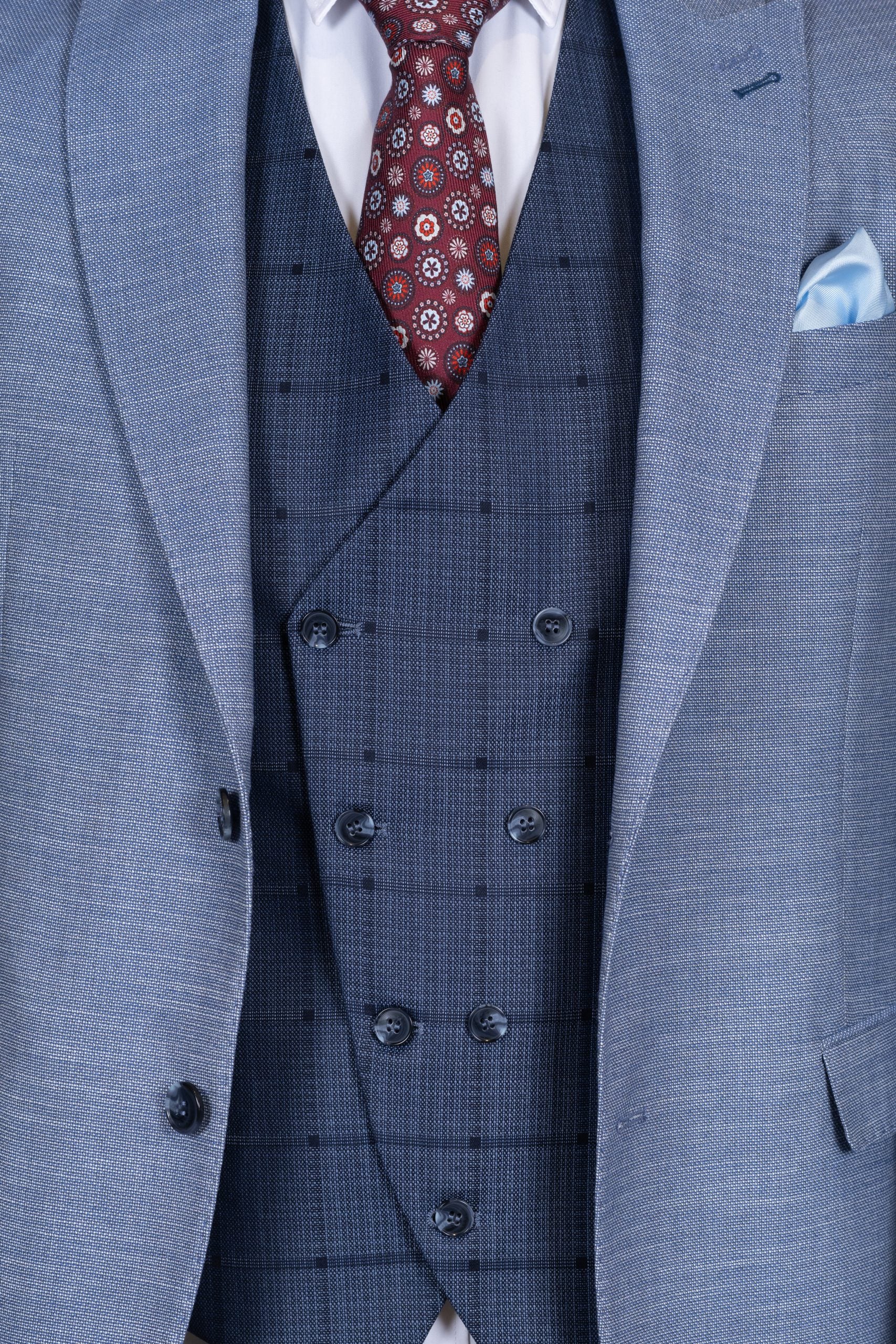 COSTUM SENTIERRI ALBASTRU MICRODESIGN CU VESTA