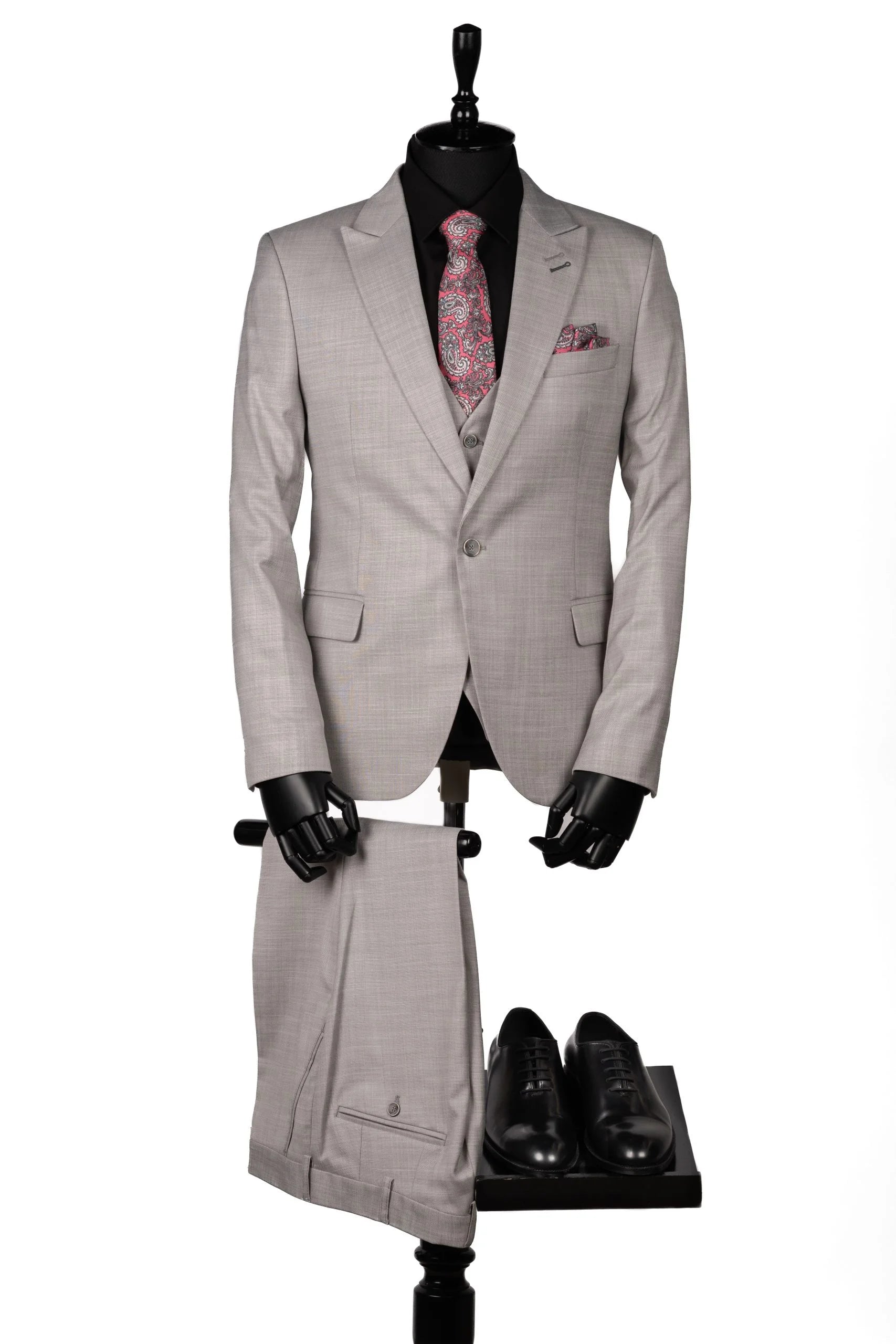 COSTUM SENTIERRI CU VESTA GRI DESCHIS SATIRAT