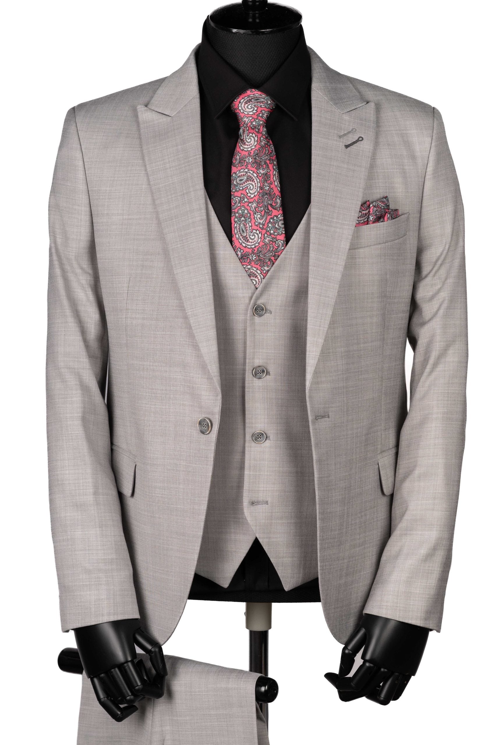 COSTUM SENTIERRI CU VESTA GRI DESCHIS SATIRAT