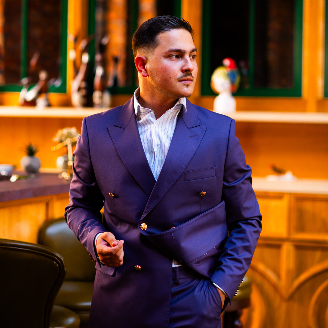 Costum Double-Breasted Mov Imperial – Margot Classic